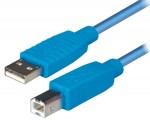 USB kábel A/B 3,0m - modrý 1831