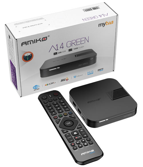 Amiko A14 GREEN, 4K, S905Y5, 2GB/16GB, DUAL BAND WiFi 3866