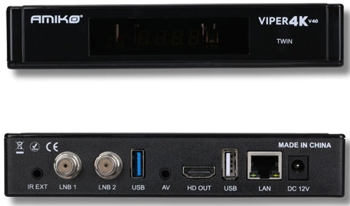 Amiko Viper 4K V40 TWIN E2/ OTT, 2xDVB-S2 H.265 2980