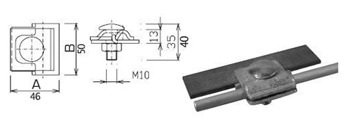Bleskozvodová svorka univerzálna D=8-10mm, Fe-Zn (SUA) (ZIN) 3860