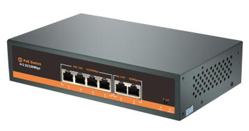POE SWITCH kamerový  4+2 CH SW4200 3838