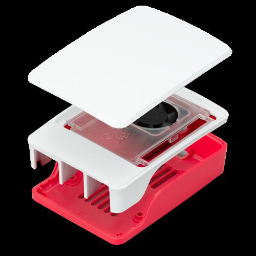 Raspberry Pi 5 Case s chladičom, malinová/biela 3899